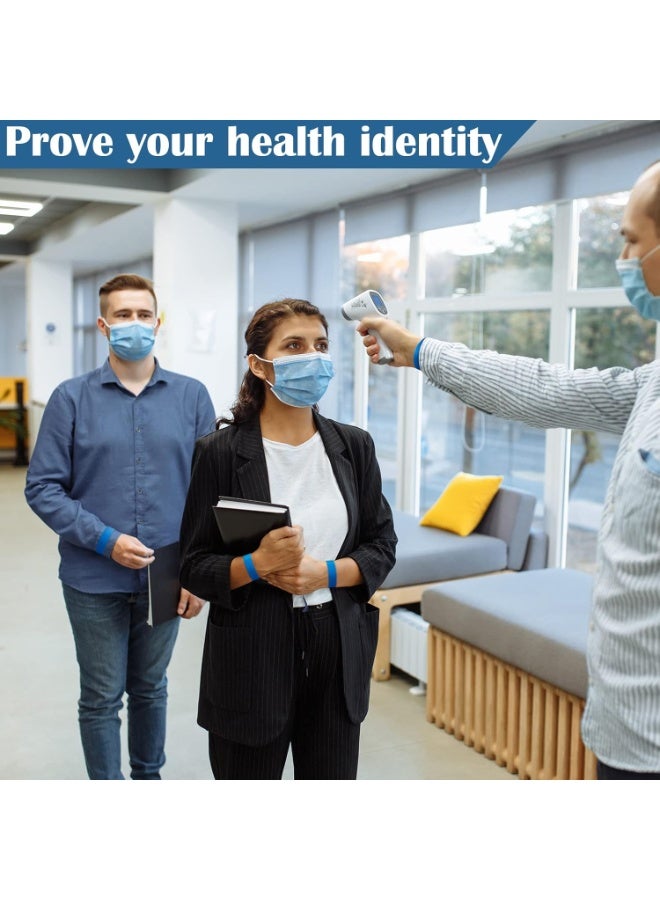 600 Packs Paper Wristbands for Events - Neon, Colored, Waterproof Club Arm Bands - Lightweight Identification for Concert, Bar Entrance Admission (Blue) - Image 4